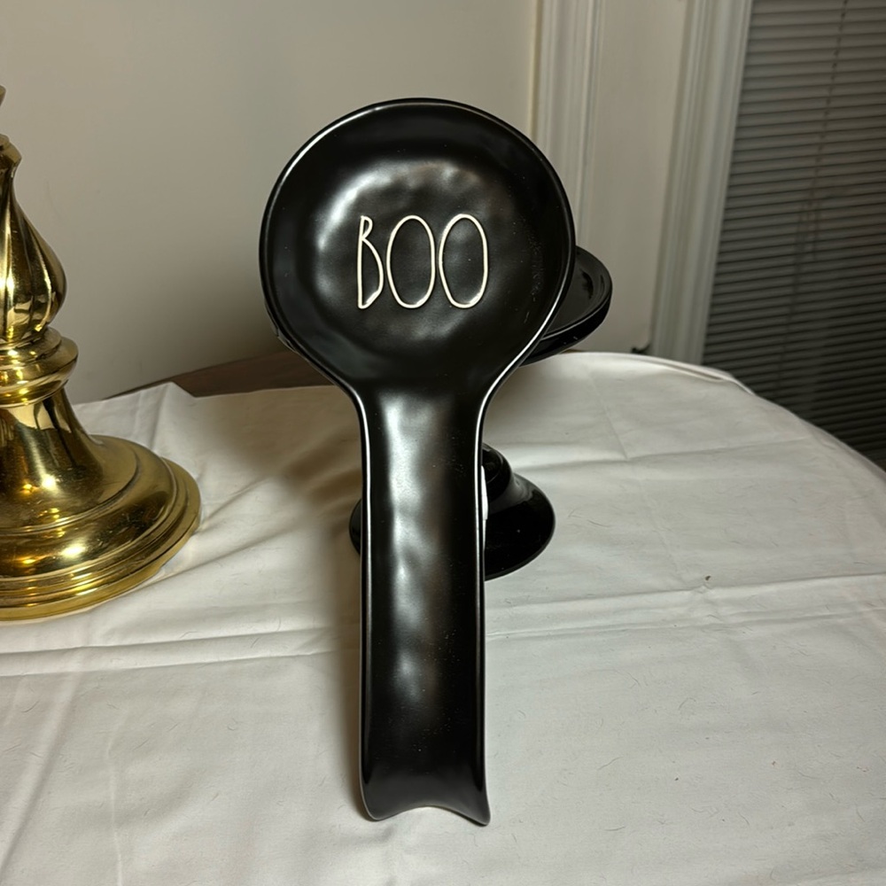 COPY - Rae Dunn black Boo spoon rest